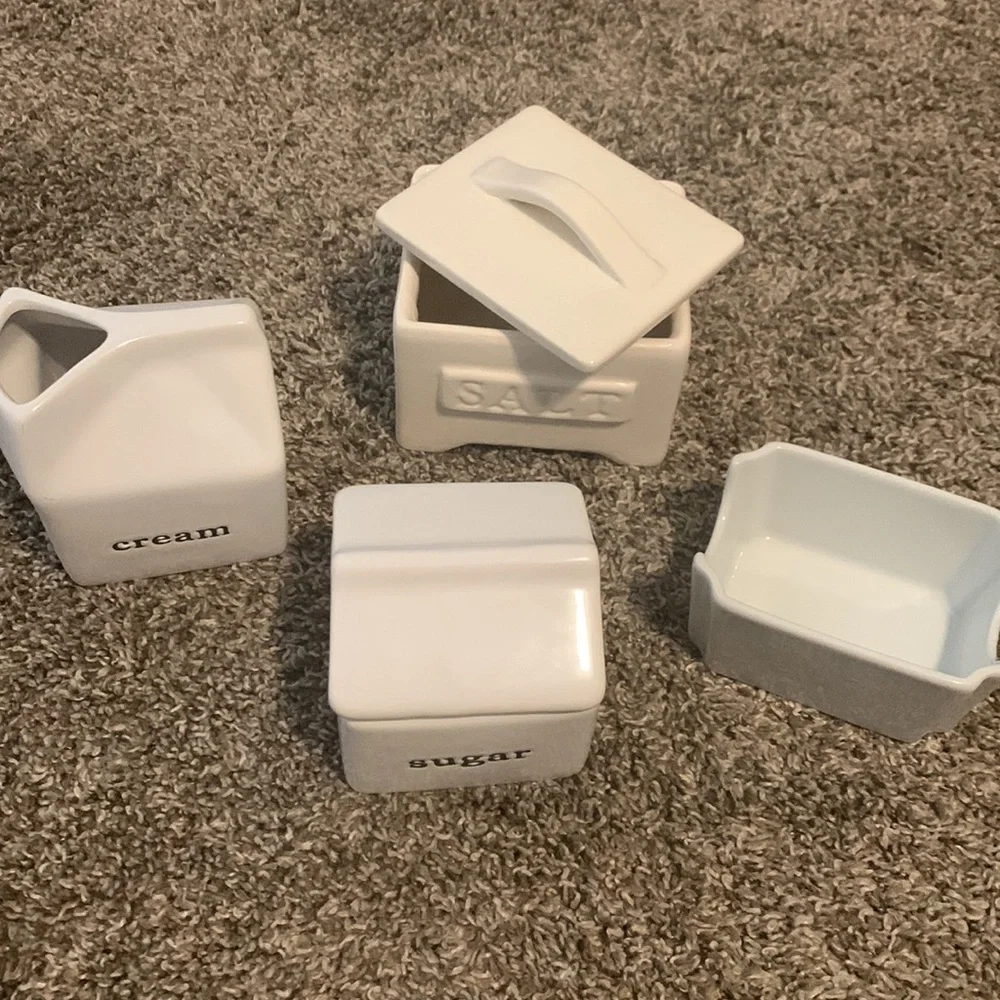 Crate & Barrel set kitchen coffee set